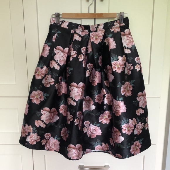 Jupe Kaliko Taille 14 – Mi-longue, Fleurie, Lin Et Soie, élégante, Femme